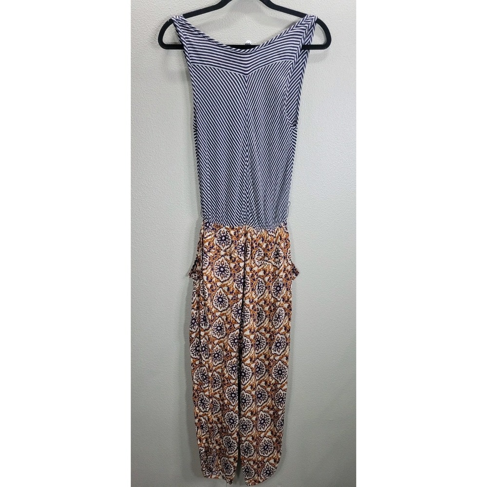 Lilka‎ Anthropologie Petite Jumpsuit MP Boho Print Striped Sleeveless Pockets